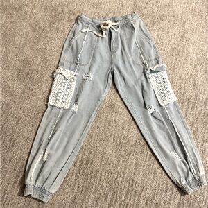 POL Light Blue Distressed Women's Jeans